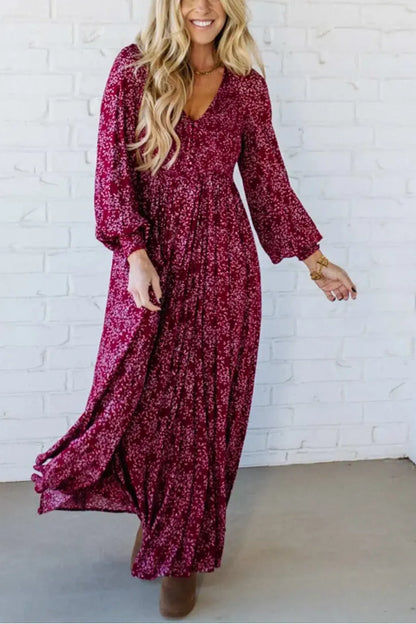 Vestido largo con estampado floral
