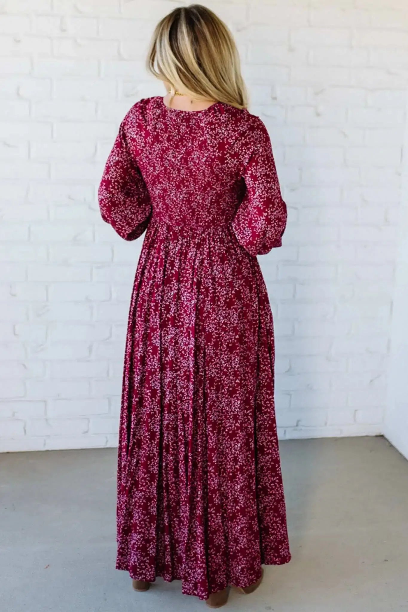 Vestido largo con estampado floral