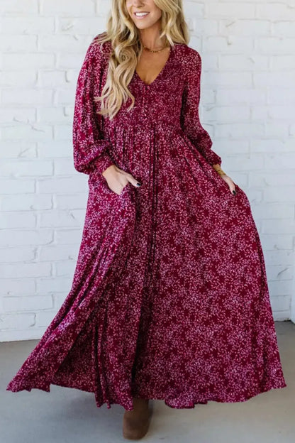 Vestido largo con estampado floral