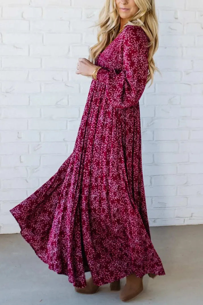 Vestido largo con estampado floral