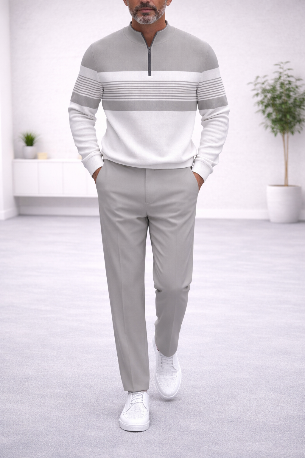 Conjunto rayas jersey y pantalón