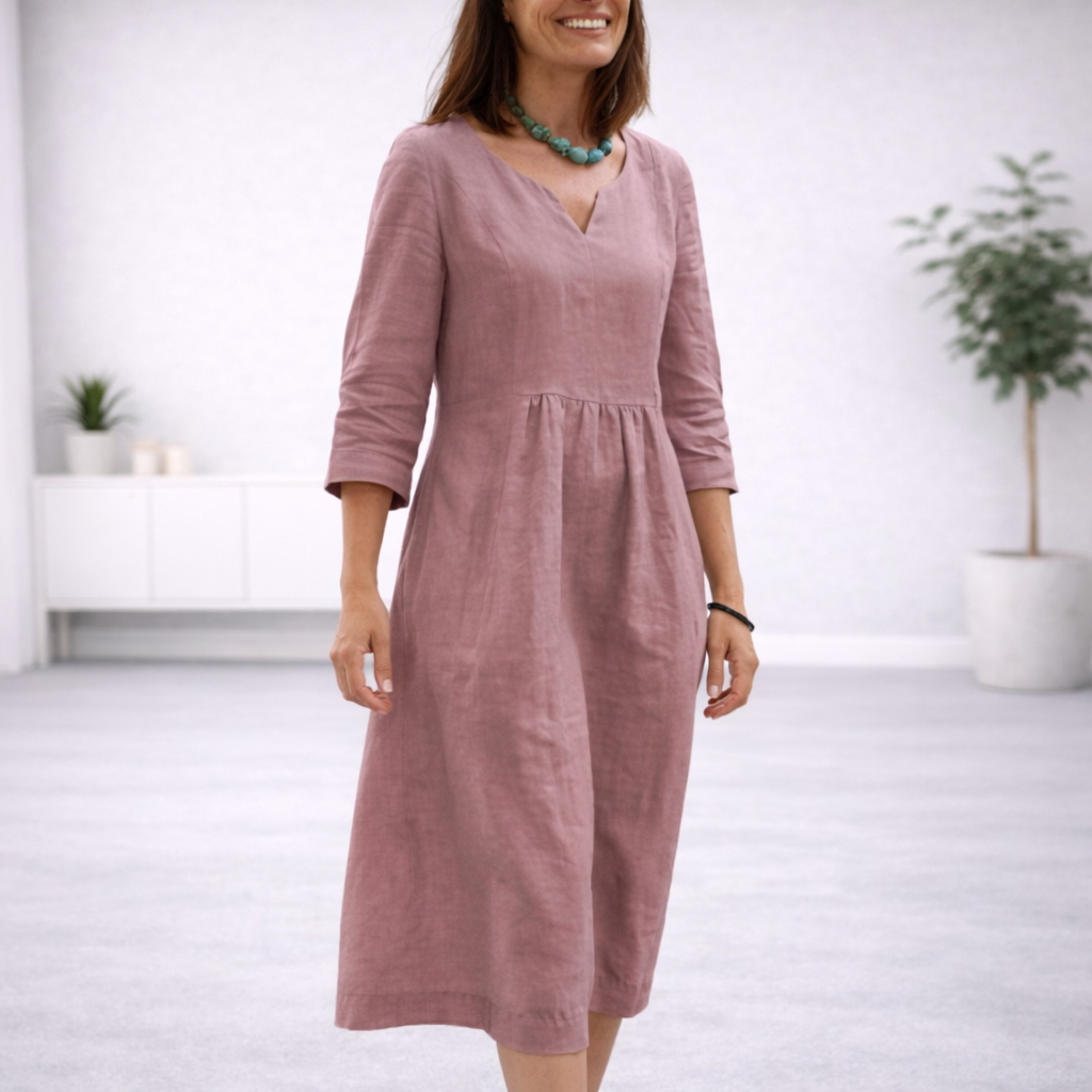 Vestido midi de lino