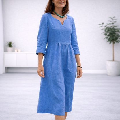 Vestido midi de lino