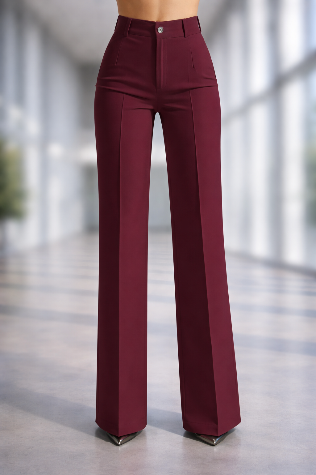 Pantalón elegante de cintura alta