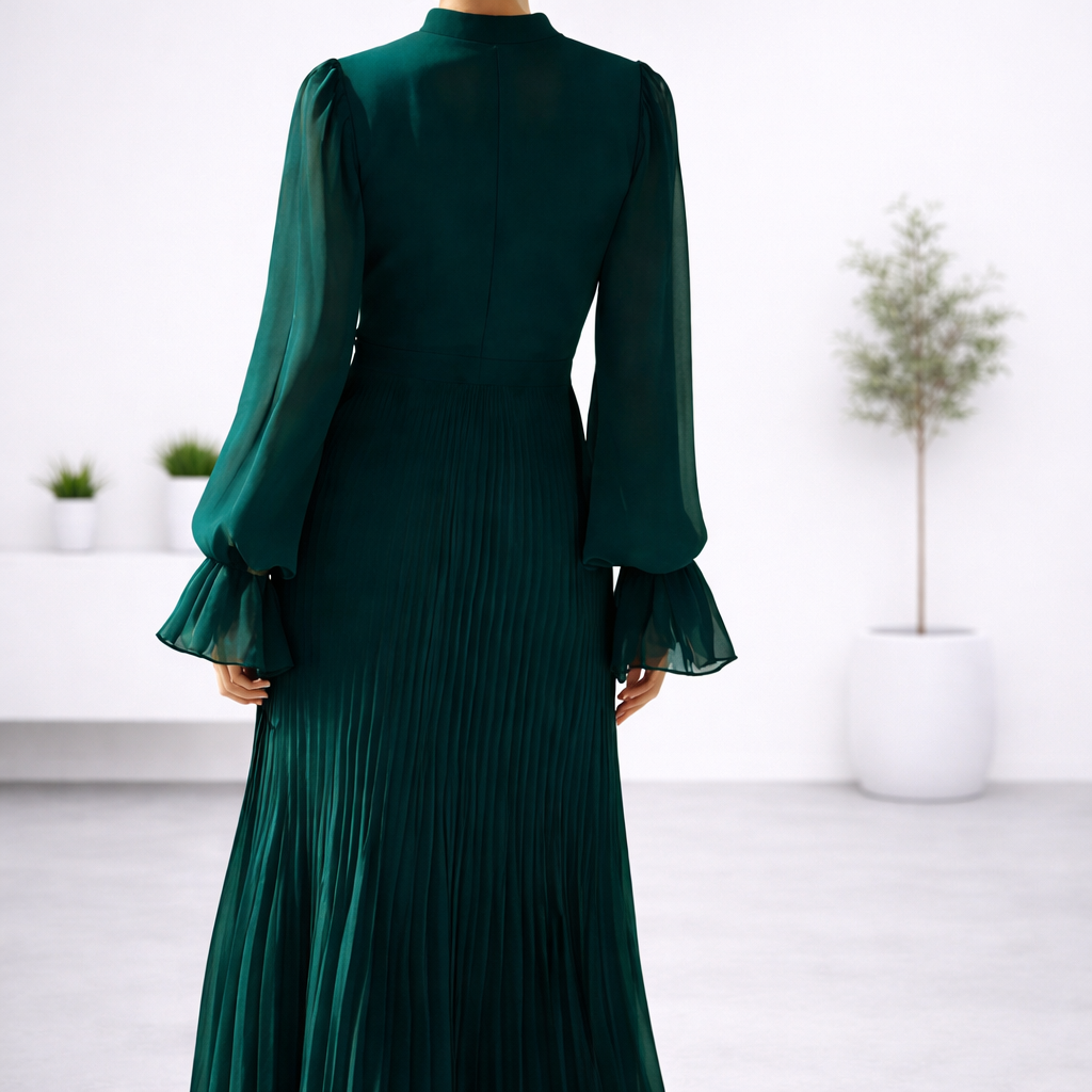 Vestido midi plisado