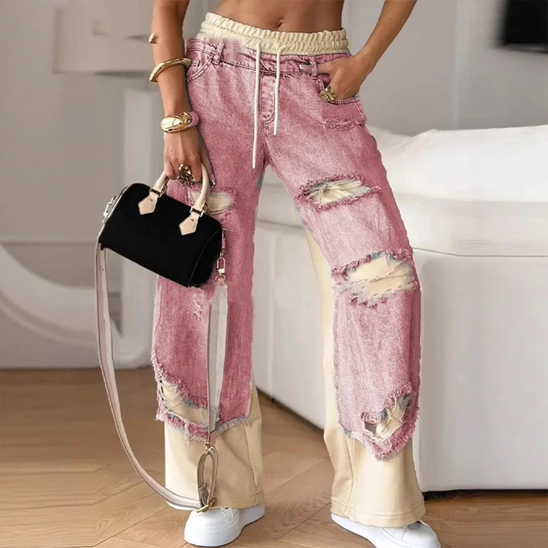 Jeans anchos desgastados