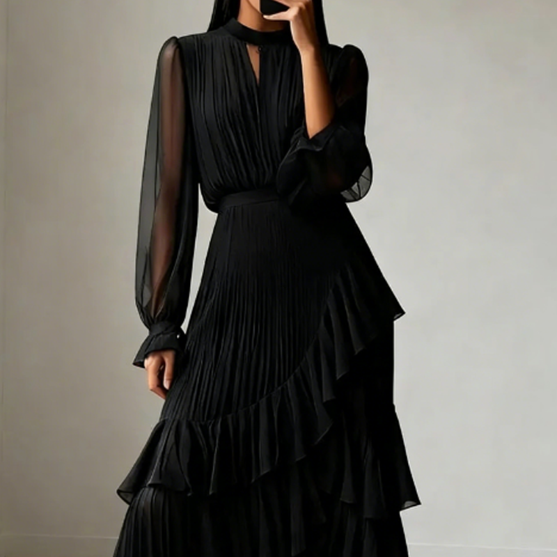 Vestido midi plisado