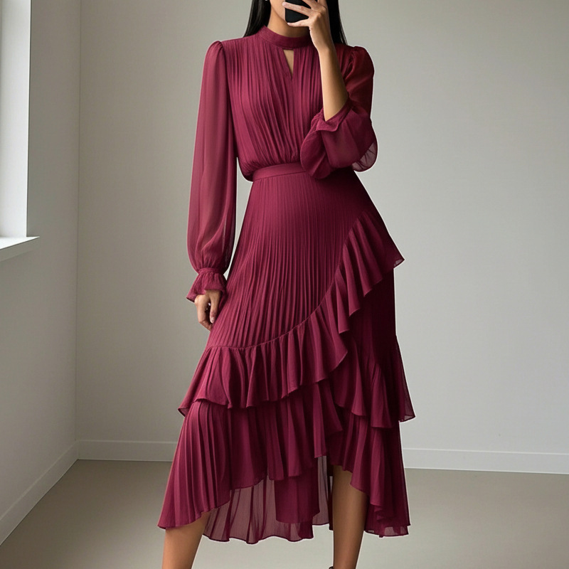 Vestido midi plisado