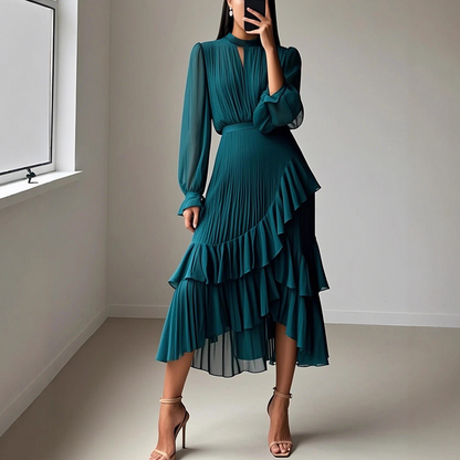 Vestido midi plisado